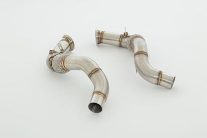 2x 76mm Downpipe Edelstahl