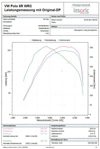 76mm Downpipe mit 200 Zellen HJS Sport-Kat. VW Polo 6R WRC