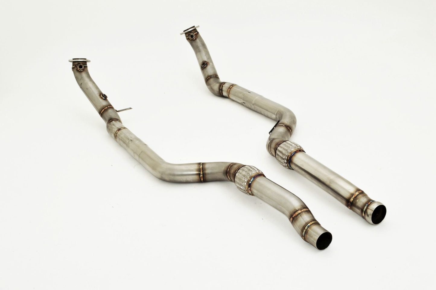 2x 76mm Downpipe-Unterteil Edelstahl