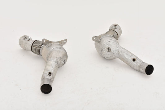 2x70mm Downpipe mit 100 Zellen HJS Sport-Kat. Edelstahl