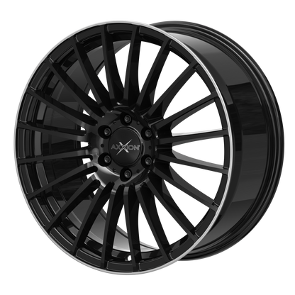 AXXION Felge AX5 Schwarz glänzend lackiert mit Hochglanzpoliertem Felgenbett