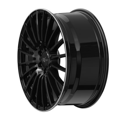 AXXION Felge AX5 Schwarz glänzend lackiert mit Hochglanzpoliertem Felgenbett