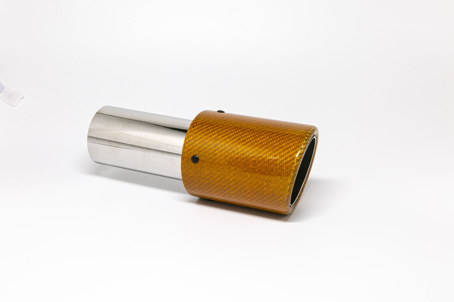 Endrohr 90mm rund Carbon abgeschrägt orange glänzend (Aufpreis)