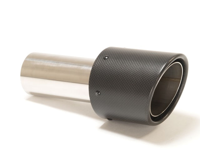 Endrohr 100mm rund Carbon abgeschrägt schwarz