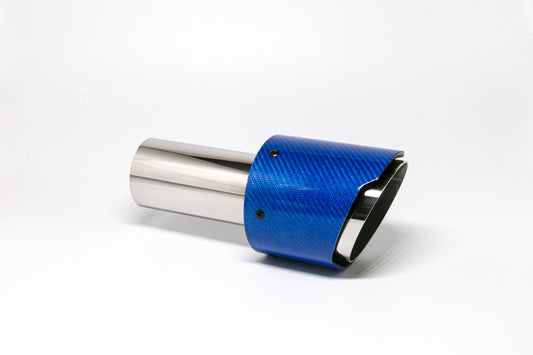 Endrohr 100mm rund Carbon scharf blau glänzend (Aufpreis)
