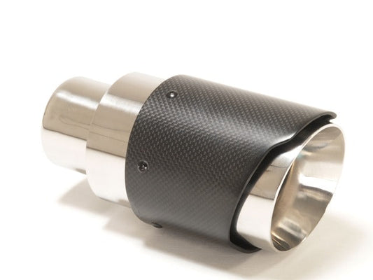 Endrohr 100mm rund Carbon breite Kante schwarz (Aufpreis)