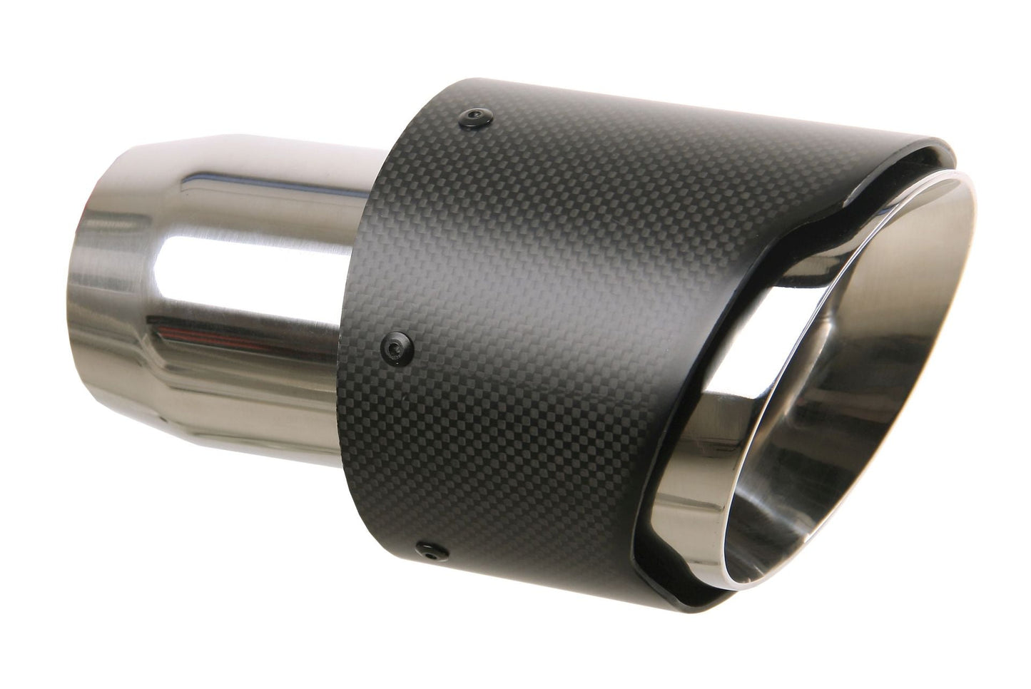 Endrohr 114mm rund Carbon breite Kante abgeschrägt schwarz