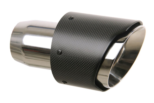 Endrohr 114mm rund Carbon breite Kante abgeschrägt schwarz