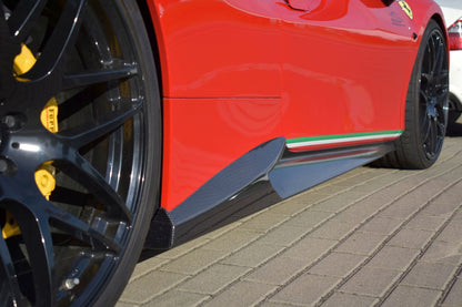 Seitenschweller (Satz) in Sichtcarbon Ferrari 488 GTB