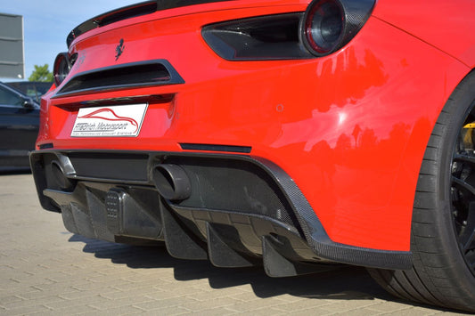 Diffusoraufsatz in Sichtcarbon Ferrari 488 GTB