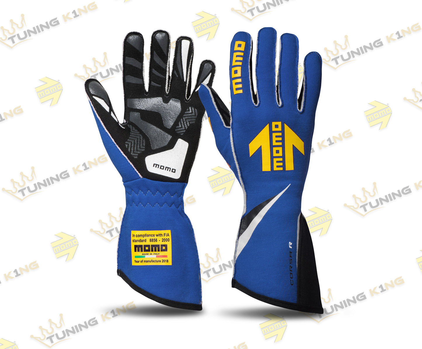 MOMO Rennfahrer- Handschuhe Corsa R Blau – Tuning King