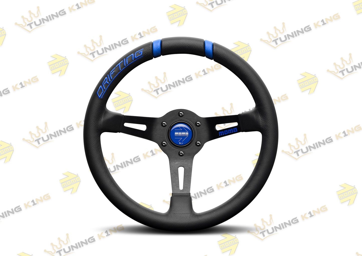 MOMO Lenkrad Drifting 330mm Blau Glattleder