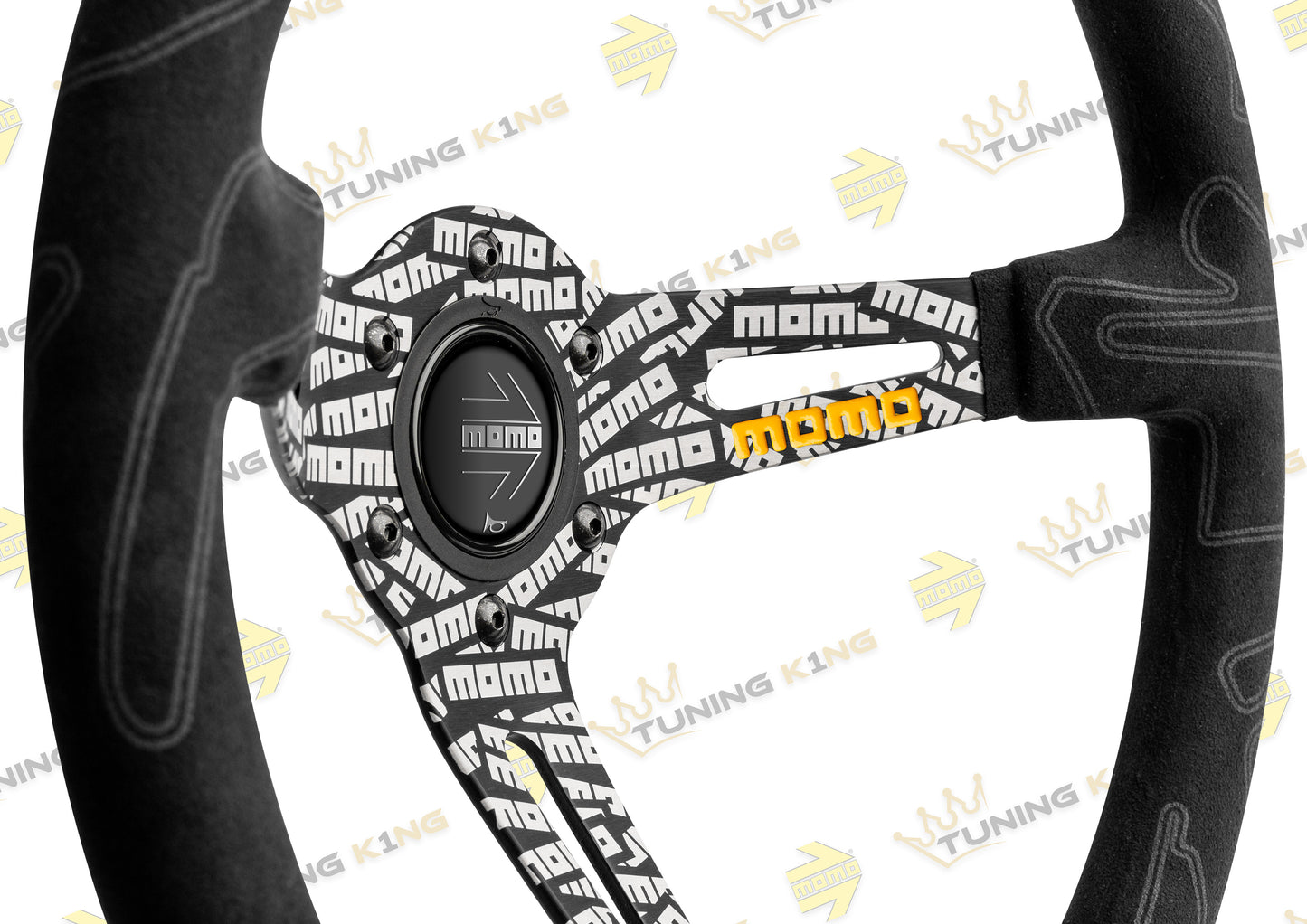MOMO Lenkrad Ultra 350mm Schwarz Mikrofaser SET