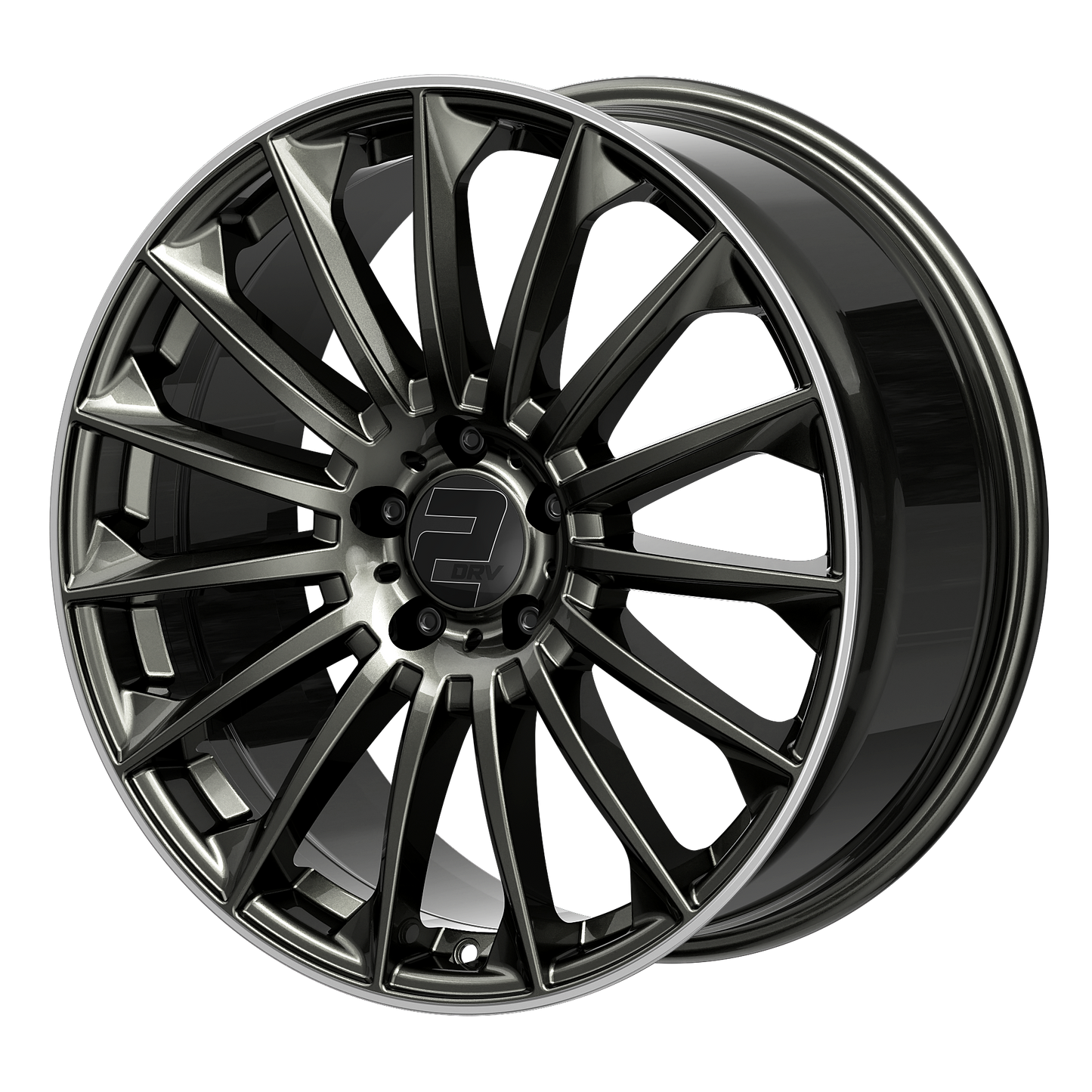 2DRV Felge WH39 Dark Gunmetal lackiert mit Hochglanzpoliertem Felgenbett
