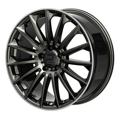 2DRV Felge WH39 Dark Gunmetal lackiert mit Hochglanzpoliertem Felgenbett