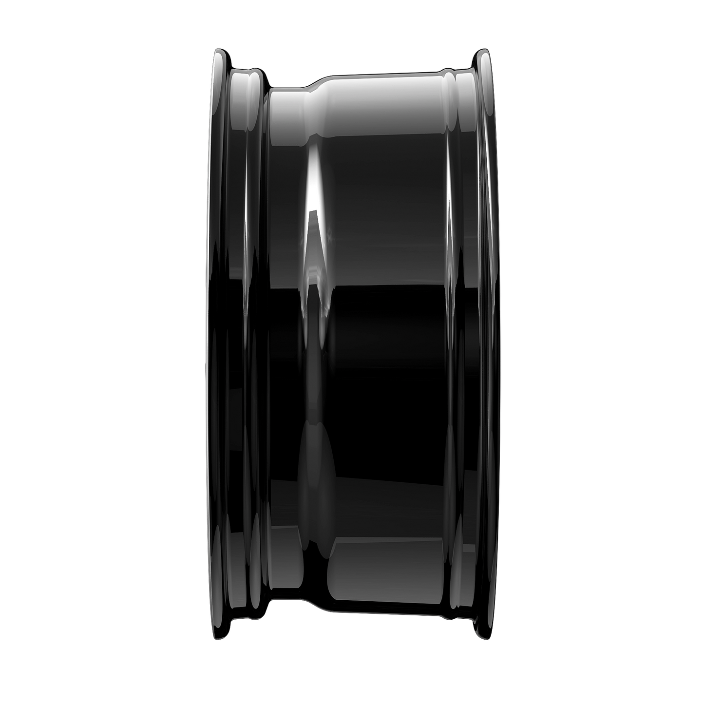 2DRV Felge WH39 Schwarz glänzend lackiert mit Hochglanzpoliertem Felgenbett