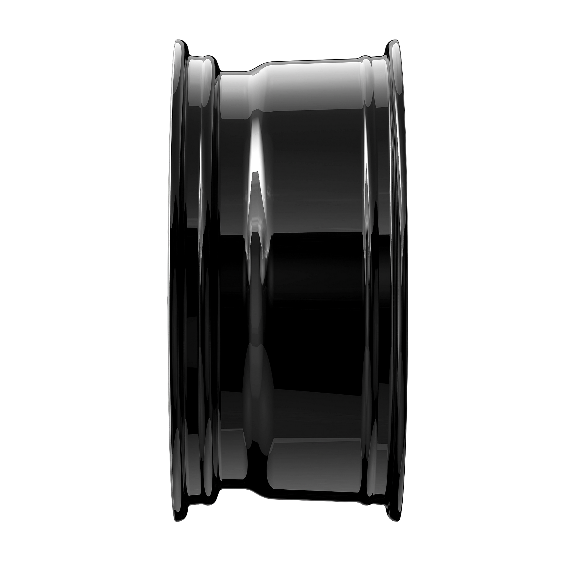 2DRV Felge WH39 Schwarz glänzend lackiert mit Hochglanzpoliertem Felgenbett