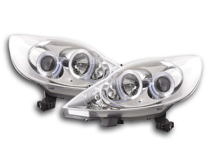 Scheinwerfer Set Peugeot 107 Bj. 05- chrom für Rechtslenker