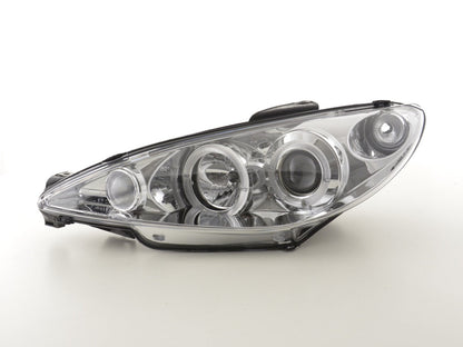 Scheinwerfer Set Peugeot 206 Typ S16 99- Bj. 02-05 chrom