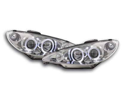 Scheinwerfer Set Peugeot 206 Typ S16 99- Bj. 02-05 chrom