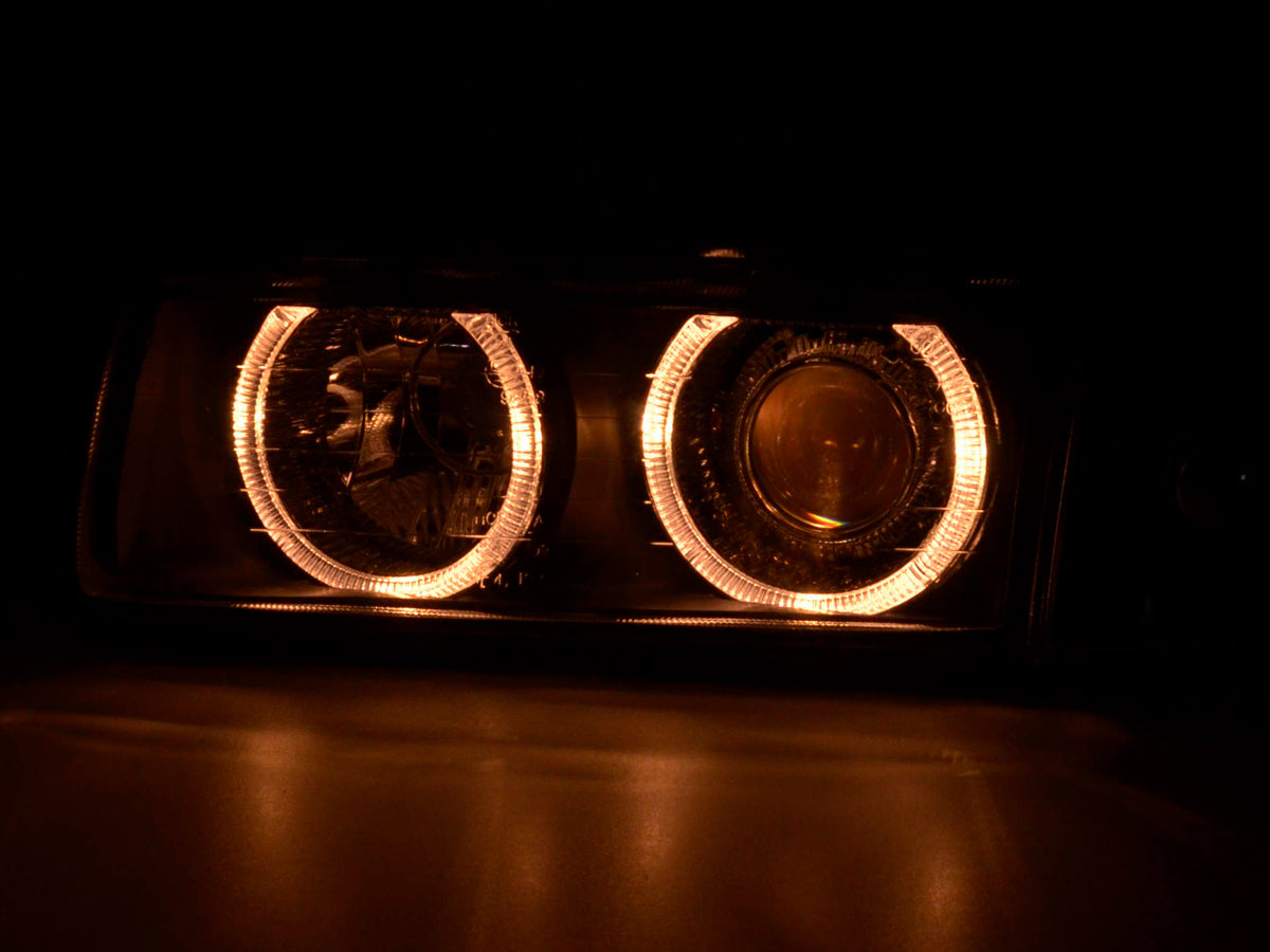 Scheinwerfer Angel Eyes BMW 3er Limo Typ E36  92-98 schwarz