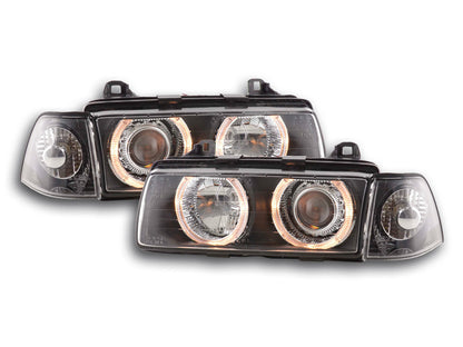 Scheinwerfer Angel Eyes BMW 3er Limo Typ E36  92-98 schwarz