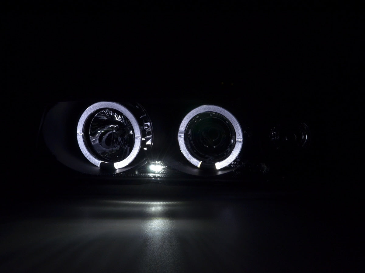 Scheinwerfer Set Angel Eyes BMW 3er E36 Limo/Touring Bj. 92-98 schwarz