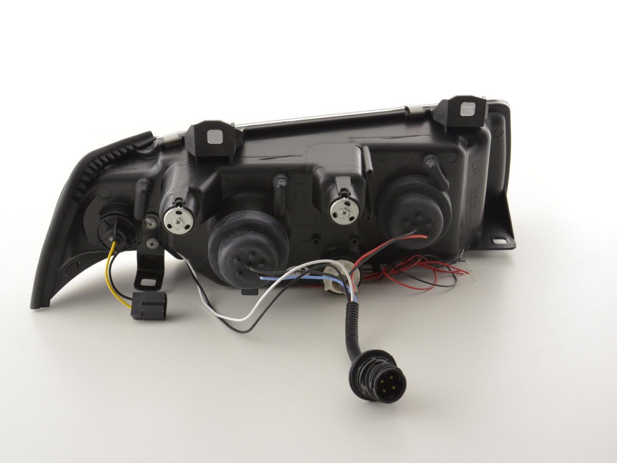 Scheinwerfer Set Angel Eyes BMW 3er E36 Limo/Touring Bj. 92-98 schwarz