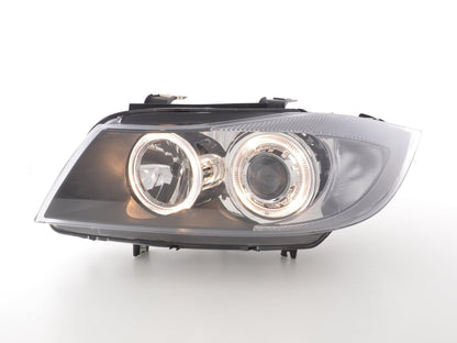 Scheinwerfer Set Angel Eyes BMW 3er Limo Typ E90 Bj. 05-08 schwarz