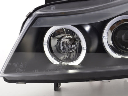 Scheinwerfer Set Angel Eyes BMW 3er E90/E91 Bj. 05-08 schwarz