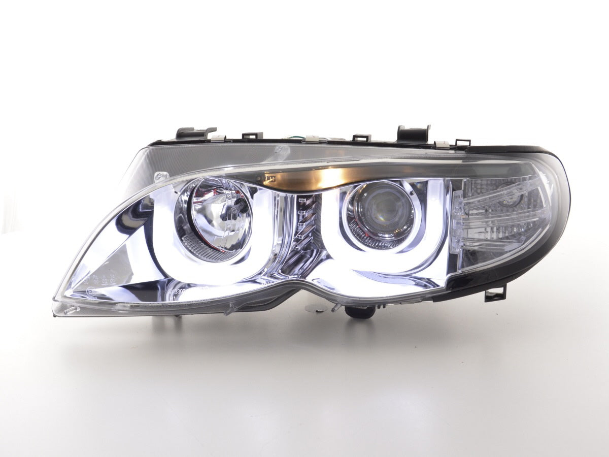 Scheinwerfer Set Angel Eyes BMW 3er E46 Limo/Touring Bj. 02-05 chrom