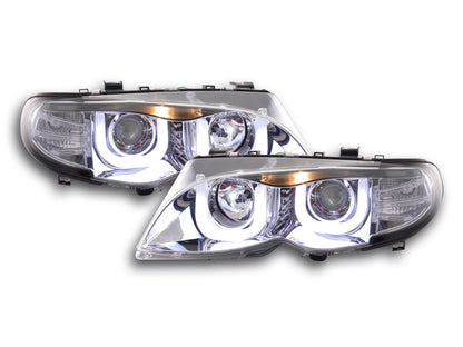 Scheinwerfer Set Angel Eyes BMW 3er E46 Limo/Touring Bj. 02-05 chrom