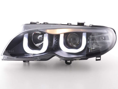 Scheinwerfer Set Daylight LED TFL-Optik BMW 3er E46 Limo/Touring Bj. 02-05 schwarz