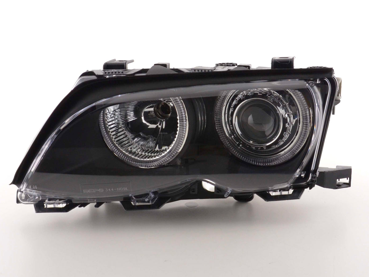 Scheinwerfer Set Angel Eyes BMW 3er Limo Typ E46  01-03 schwarz