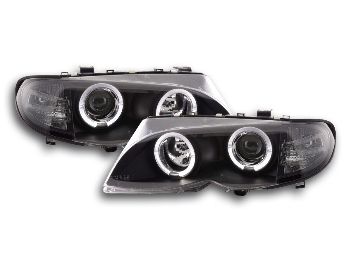 Scheinwerfer Set BMW 3er E46 Limo/Touring Bj. 02-05 schwarz für Rechtslenker