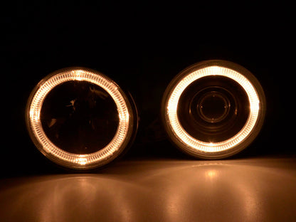 Scheinwerfer Set Angel Eyes BMW 5er Typ E34 Bj. 88-94 schwarz