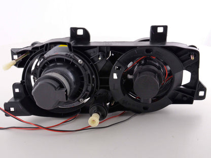 Scheinwerfer Set Angel Eyes BMW 5er Typ E34 Bj. 88-94 schwarz