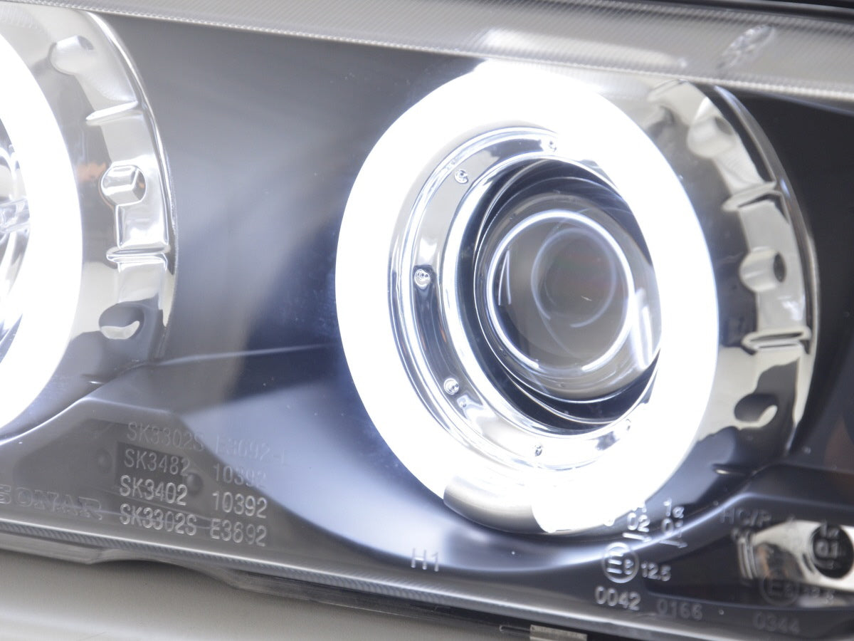 Scheinwerfer Set Angel Eyes CCFL BMW 3er E36 Limo Bj. 92-98 schwarz