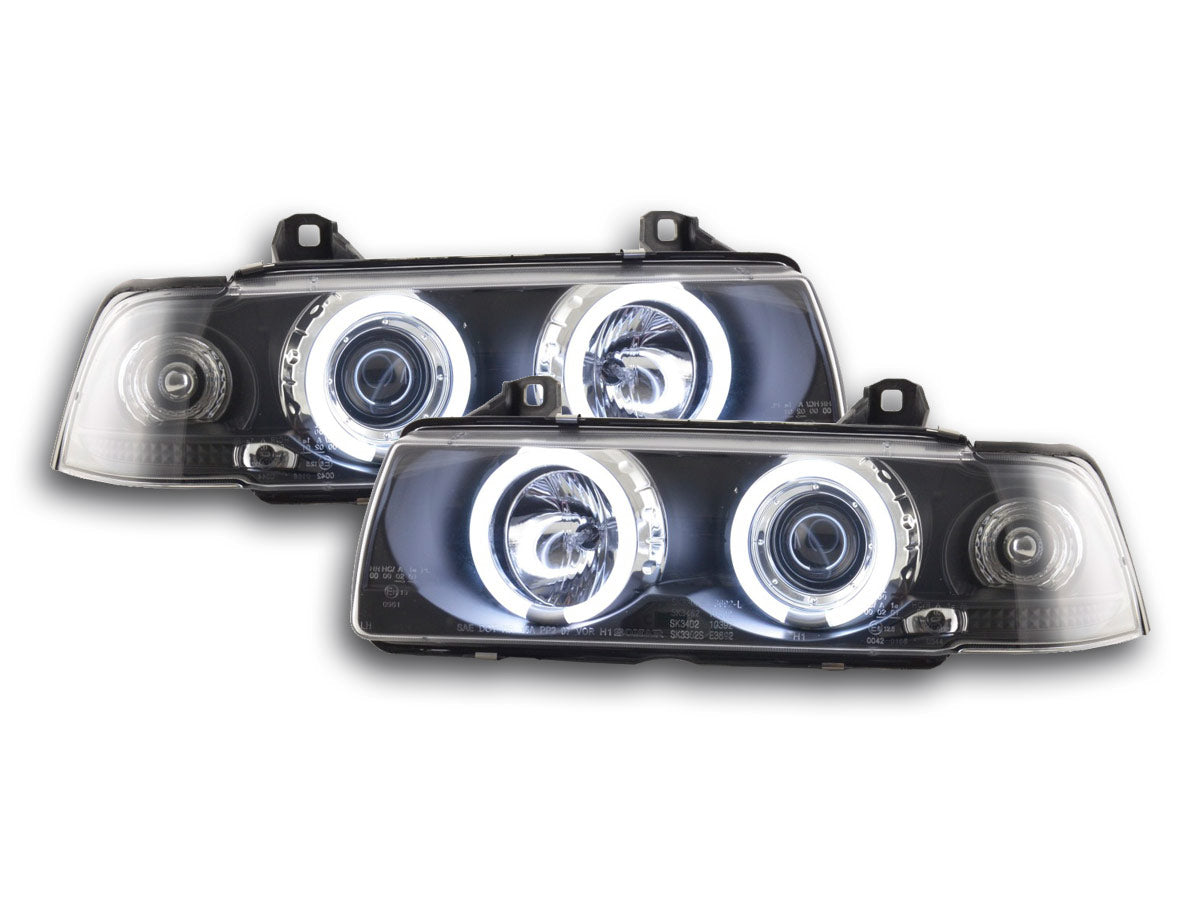 Scheinwerfer Set Angel Eyes CCFL BMW 3er E36 Limo Bj. 92-98 schwarz