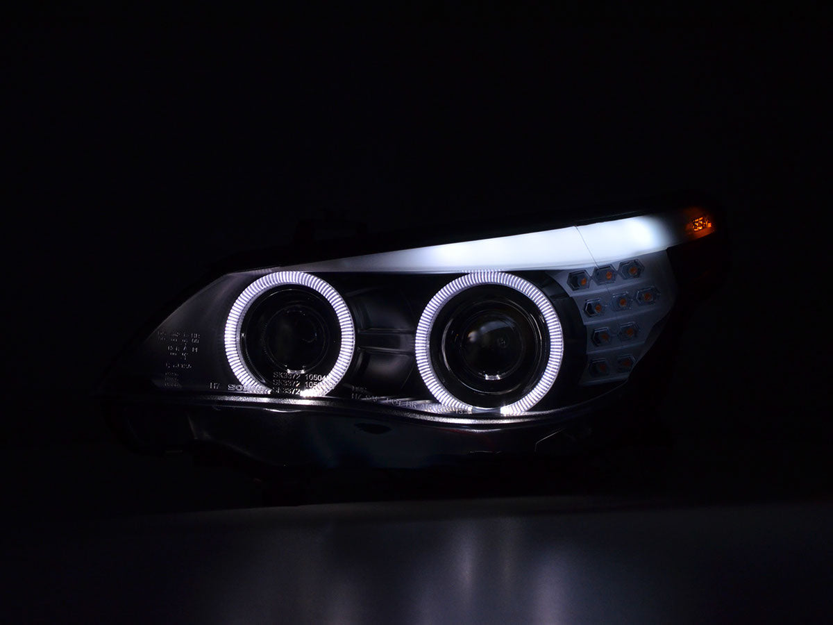 Scheinwerfer Set Xenon Angel Eyes BMW 5er E60/E61 Bj. 07-10 schwarz