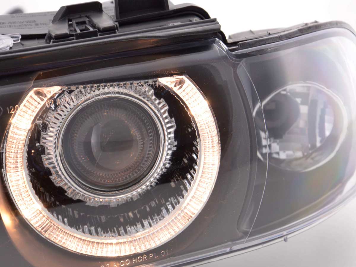 Scheinwerfer Set Xenon Angel Eyes BMW 5er Typ E39  95-00 schwarz