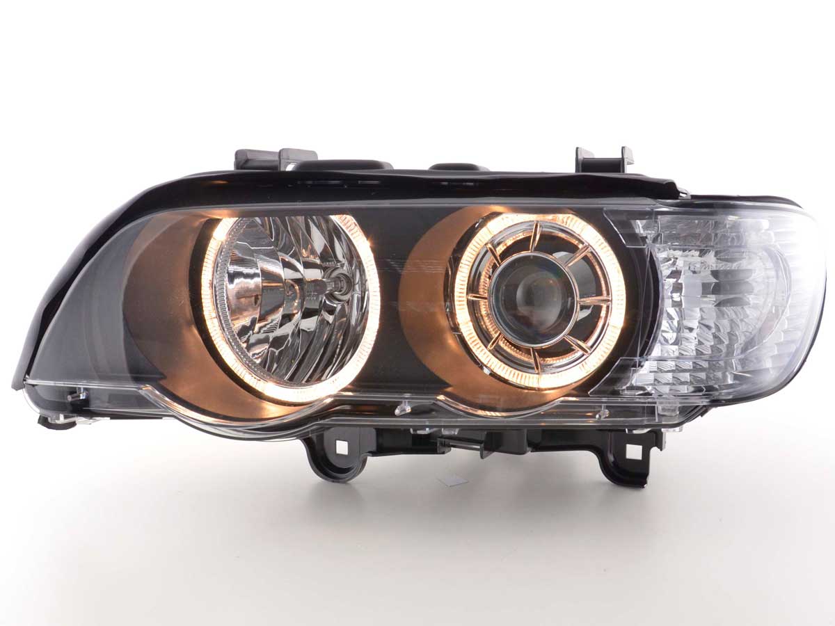 Scheinwerfer Set Angel Eyes BMW X5 Typ E53 Bj. 00-03 schwarz