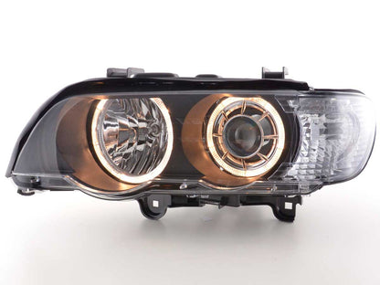 Scheinwerfer Set Angel Eyes BMW X5 Typ E53 Bj. 00-03 schwarz