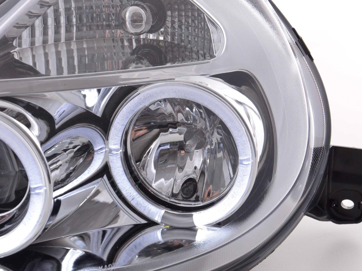 Scheinwerfer Set Angel Eyes Ford KA Typ RBT Bj. 96-08 chrom