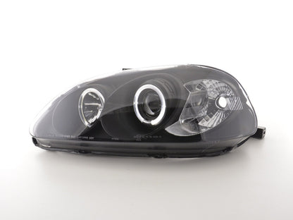 Scheinwerfer Set Honda Civic Coupe/Civic 4-trg. Bj. 96-98 schwarz