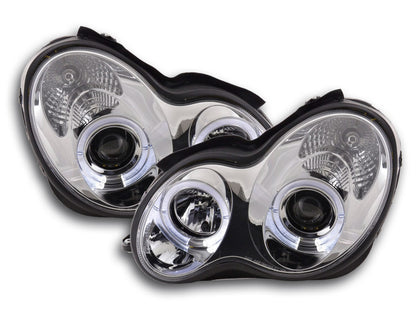 Scheinwerfer Set Mercedes C-Klasse Typ W203  00-07 chrom für Rechtslenker