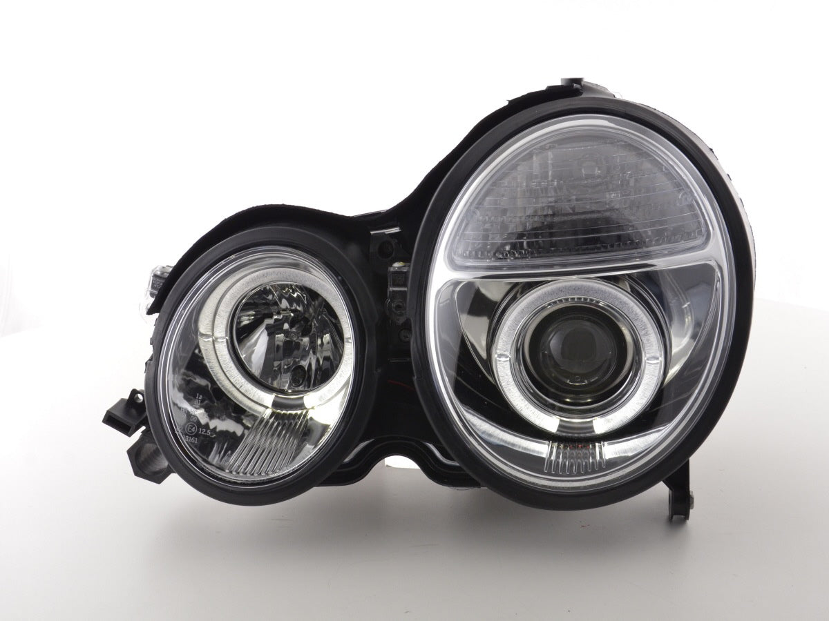 Scheinwerfer Set Angel Eyes Mercedes E-Klasse Typ W210  99-01 chrom