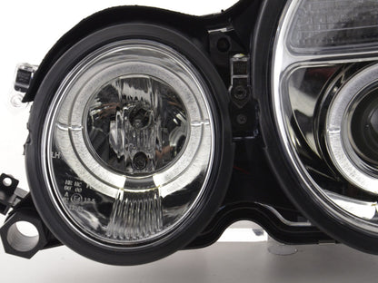Scheinwerfer Set Angel Eyes Mercedes E-Klasse Typ W210  99-01 chrom