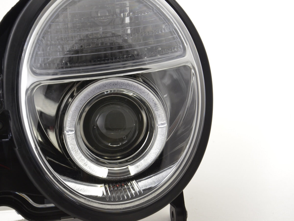 Scheinwerfer Set Angel Eyes Mercedes E-Klasse Typ W210  99-01 chrom