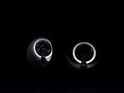 Scheinwerfer Set Angel Eyes Mercedes E-Klasse Typ W210 Bj. 99-01 schwarz